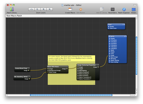 Screenshot of Quartz Composer