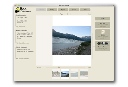 screenshot of document management system