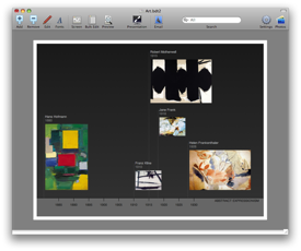 Art history timeline using Print Preview Mode in Timeline 3D