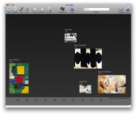 Art history timeline using Screen View Mode in Timeline 3D